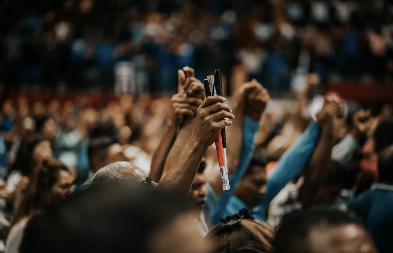 Church community welcoming people into a shared gathering